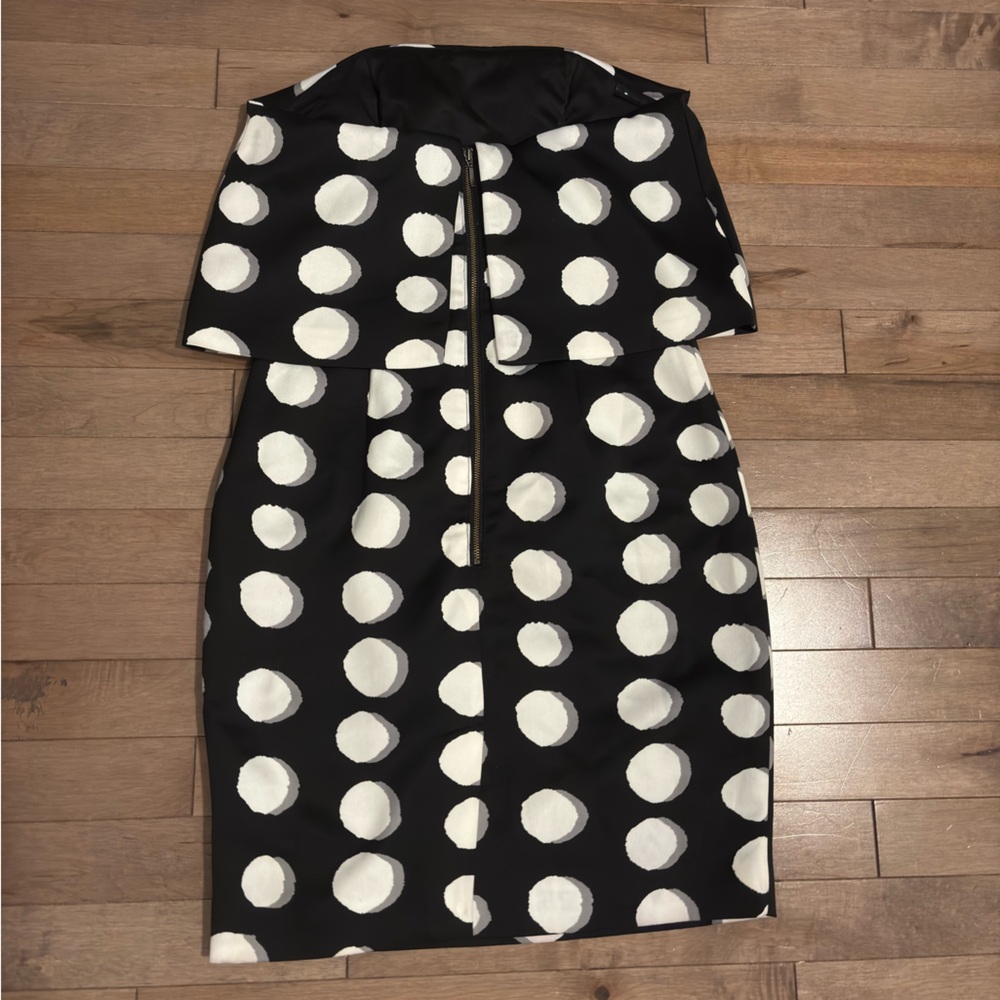 Keepsake the label polka dot strapless mini dress small black white grey - Picture 3 of 10